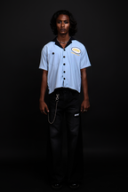 EPIC Light Blue Bowling Shirt 'Risk'