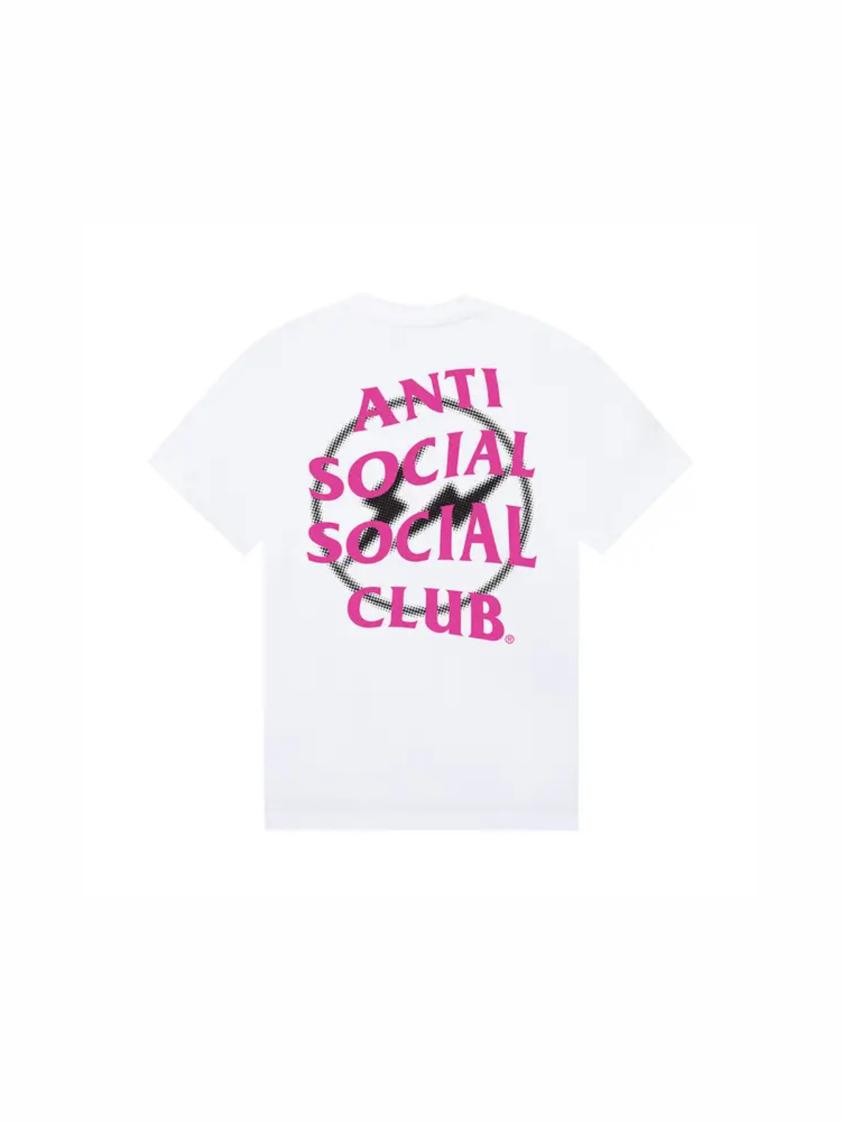 Anti Social Social Club x Fragment Design Half Tone Logo Tee White and Pink