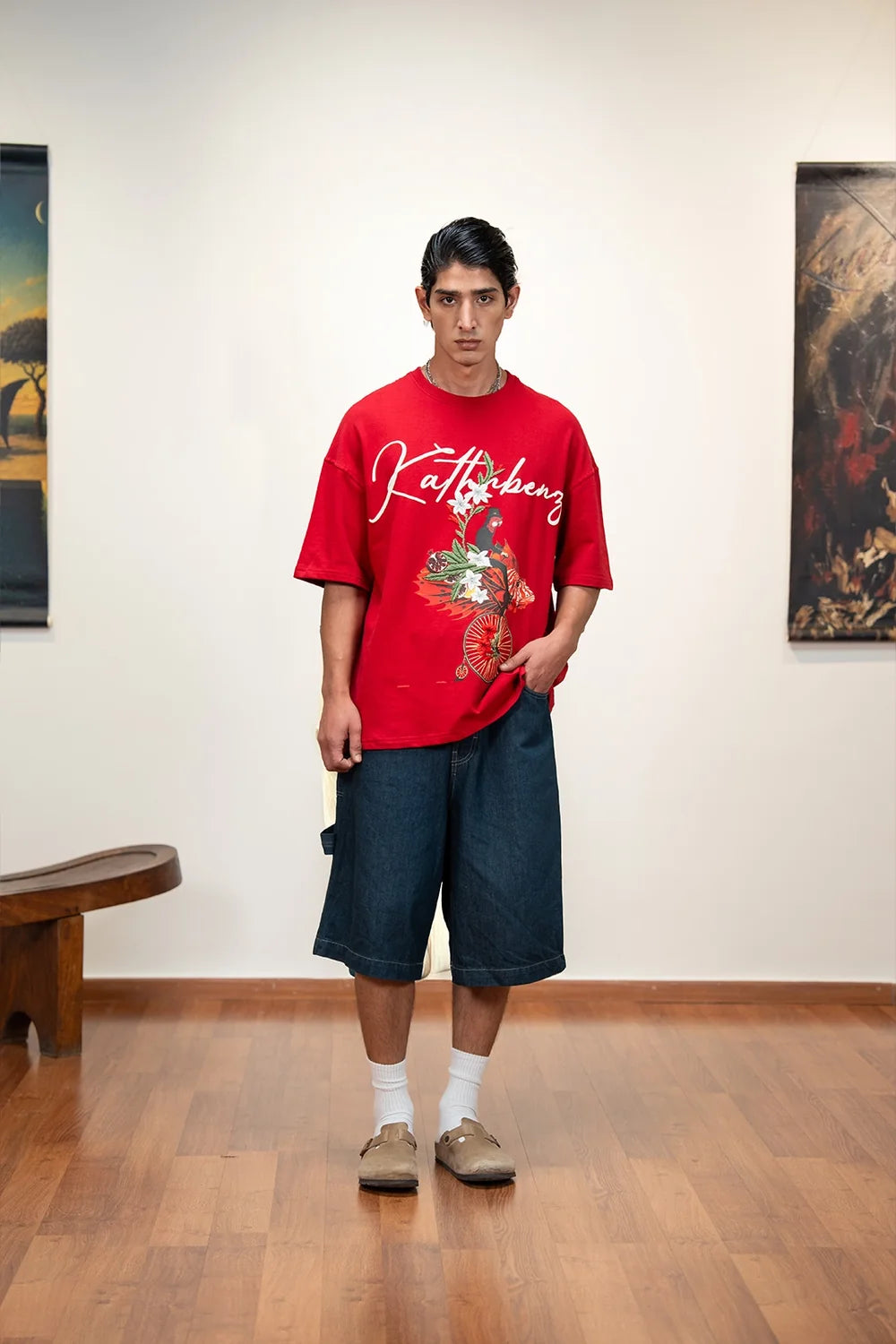 Kathnbenz Oversized Red T-Shirt - The Floating Ride