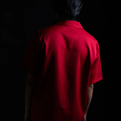 Flaws Bowling Shirt - Crimson Red