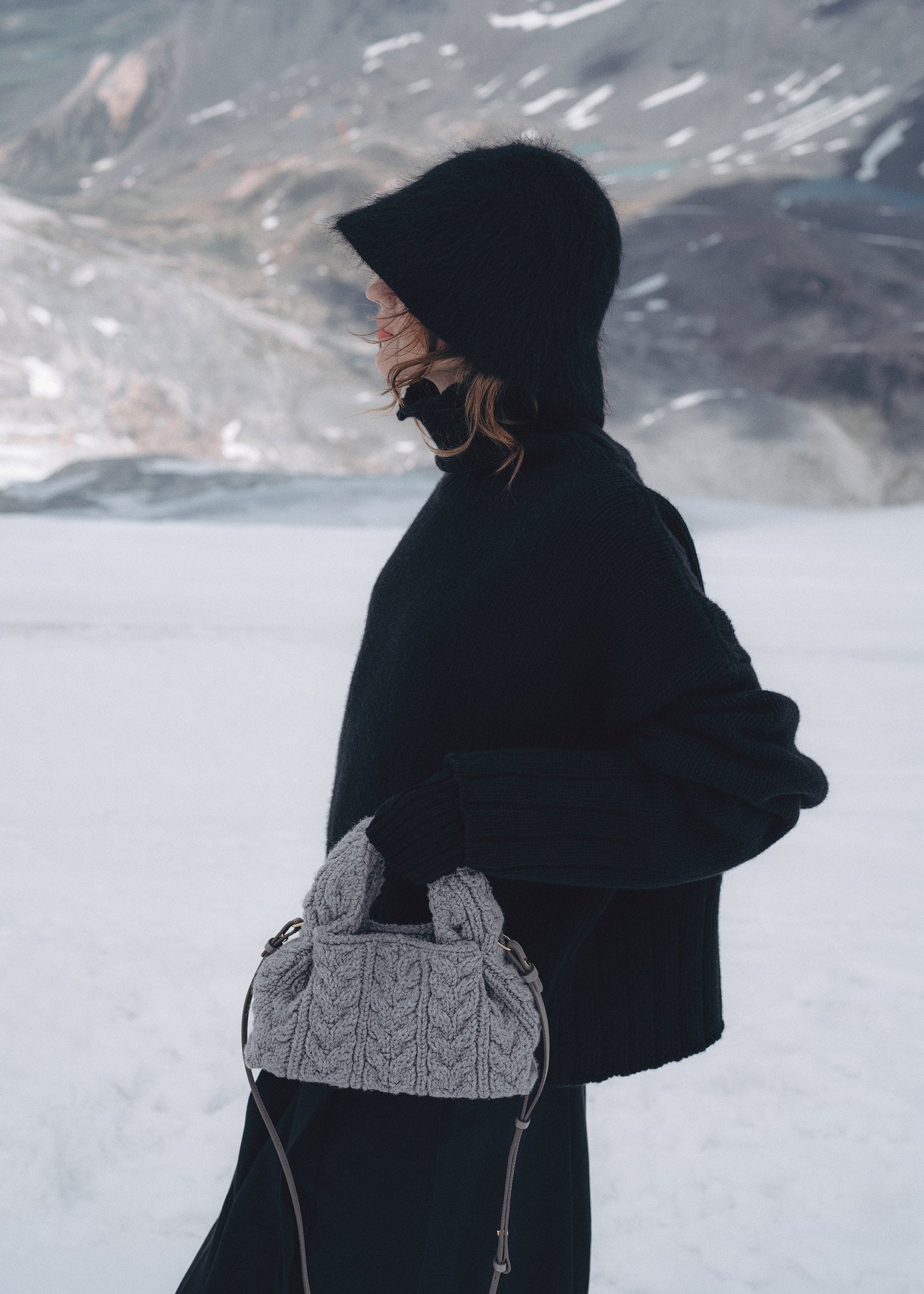 Polene Numero Neuf Mini Merino Bag - Stone