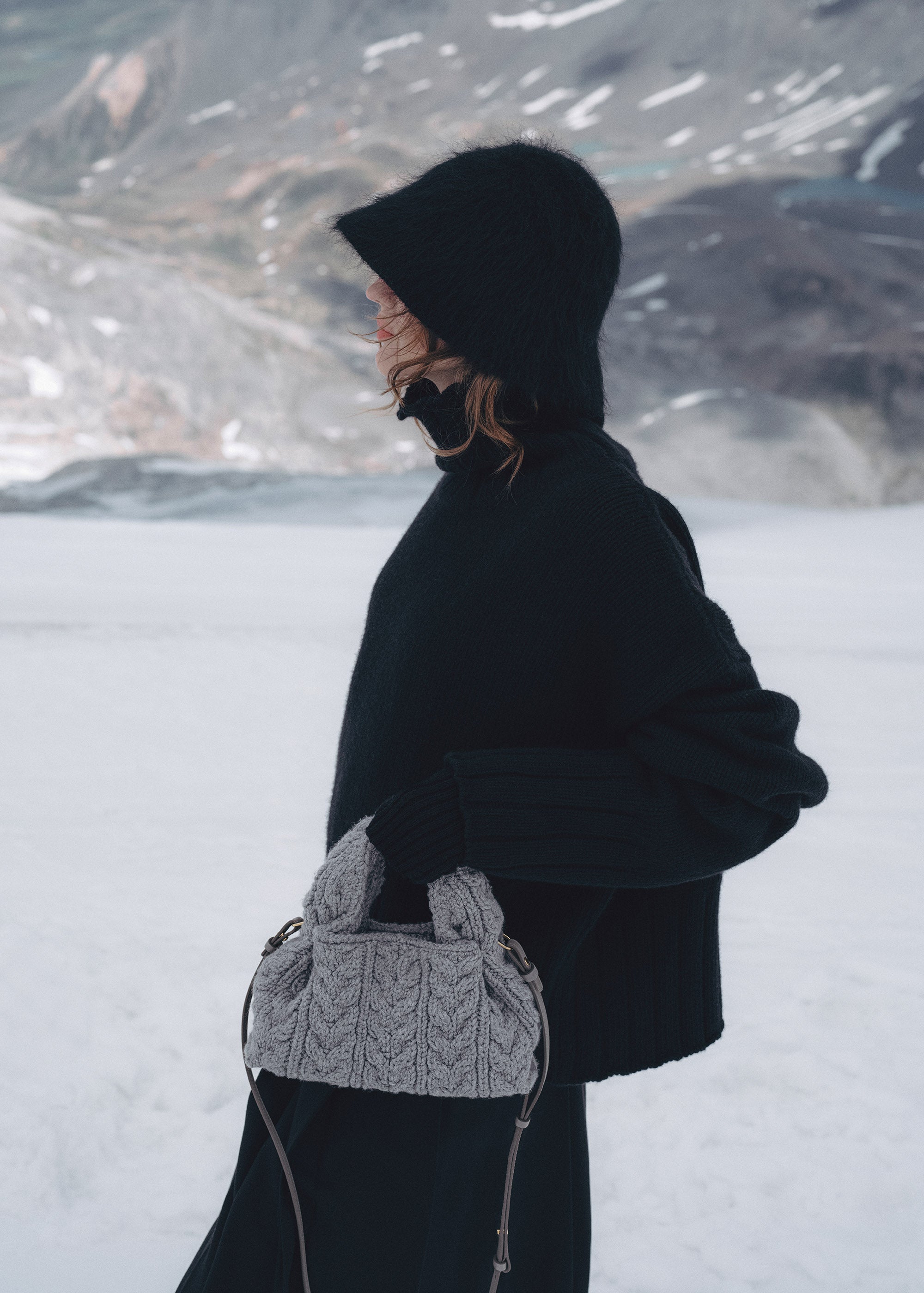 Polene Numero Neuf Mini Merino Bag - Stone