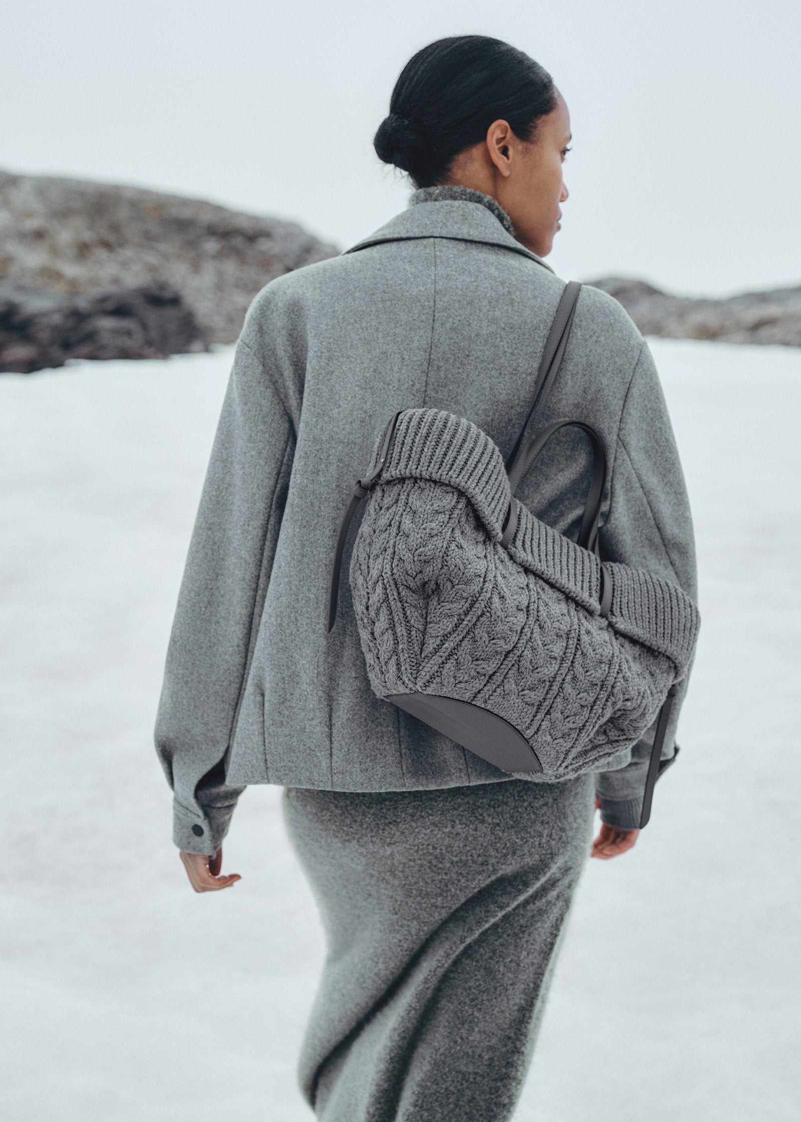 Polene Cyme Mini Edition Merino Bag - Stone