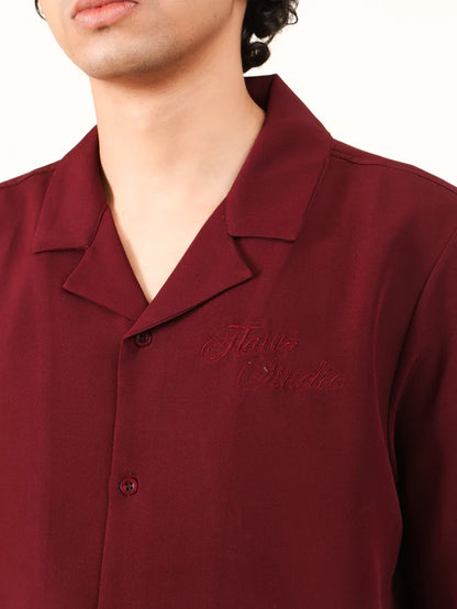 Flaws Bowling Shirt - Wine Regal