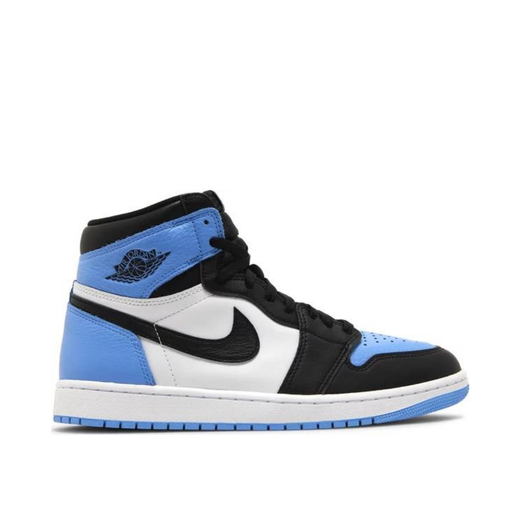 Side view of Air Jordan 1 High OG UNC Toe right pair