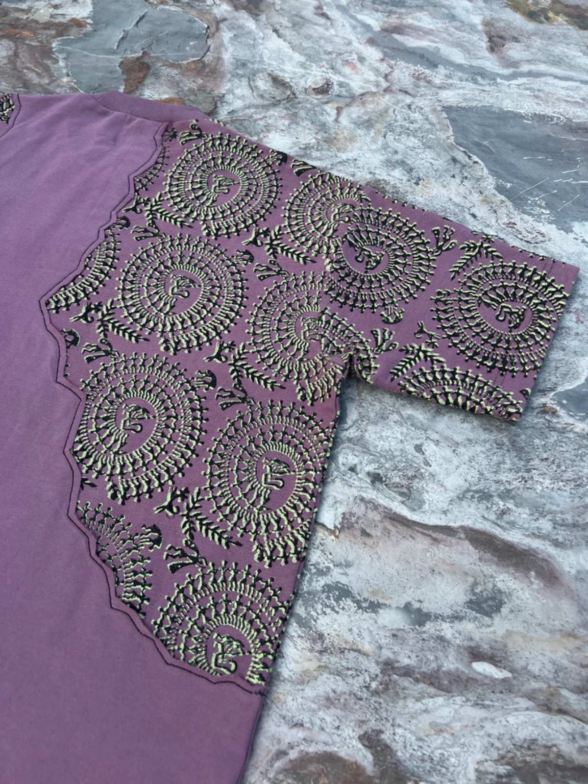 Farda Dawnfest Pink Blockprinted T-Shirt