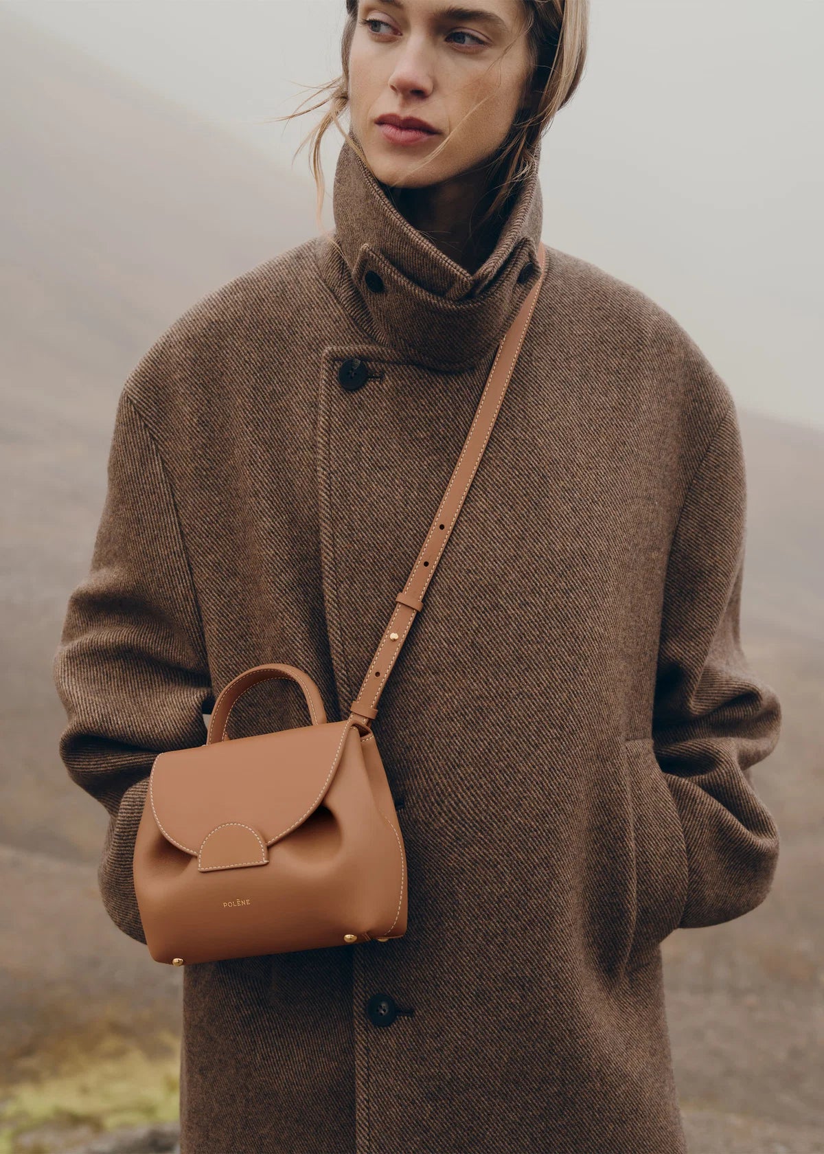 Polene Numero Un Nano Edition Smooth Bag - Camel