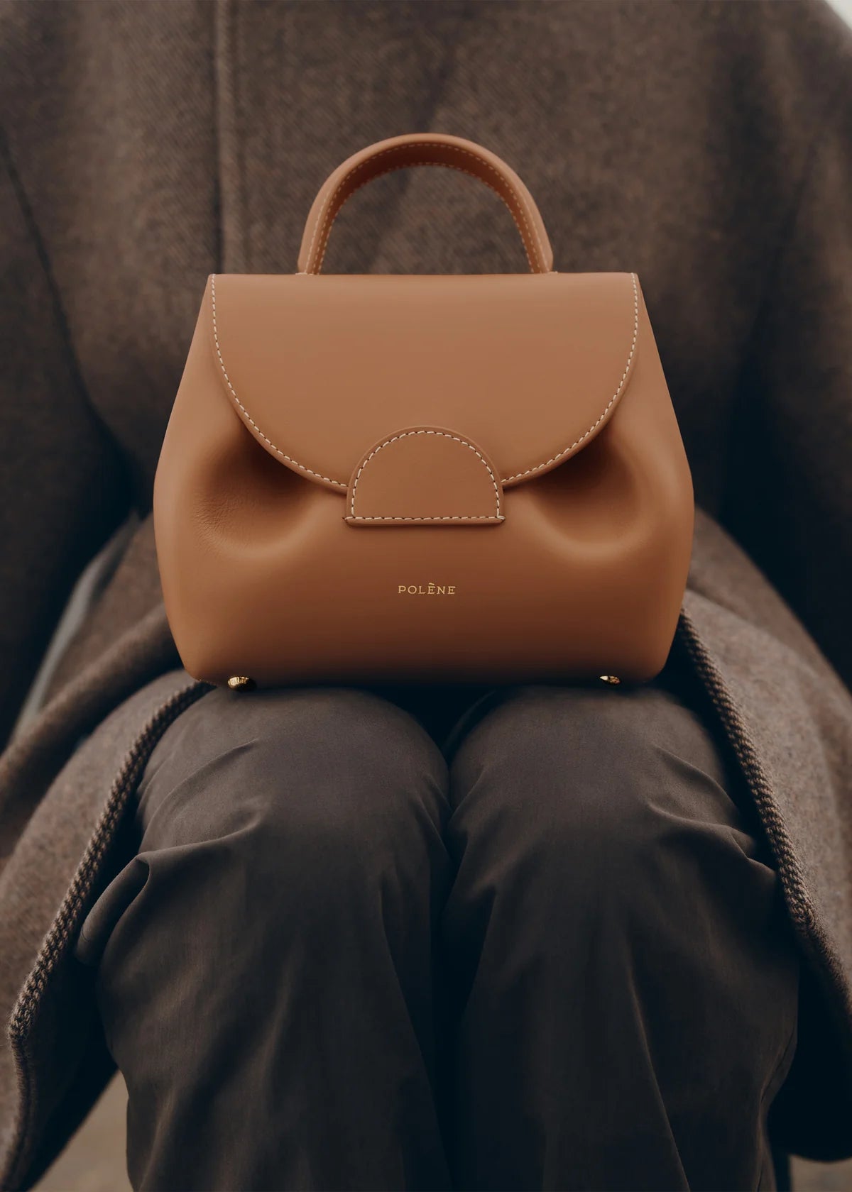Polene Numero Un Nano Edition Smooth Bag - Camel