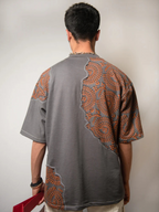 Farda Sunfest Blockprinted Grey T-Shirt