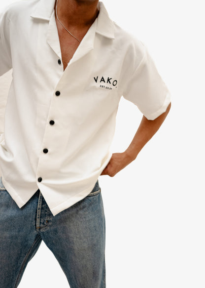 Vako White 'No Love' Bowling Shirt