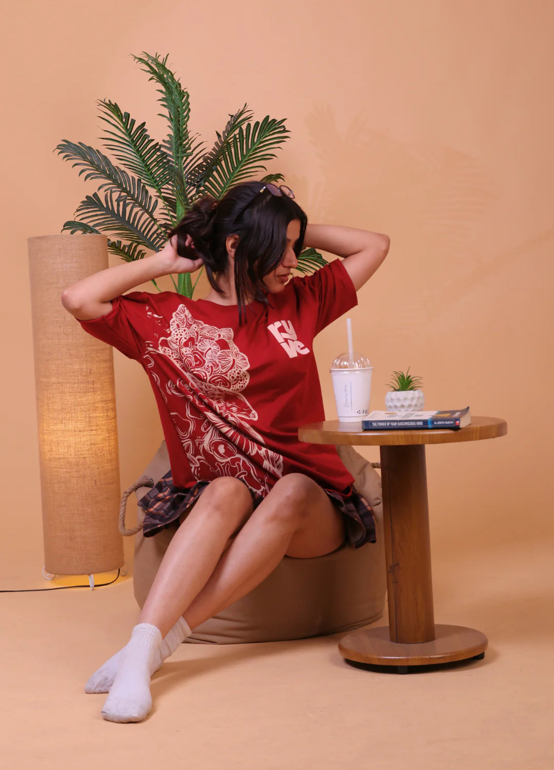 RYVE Oversized T-Shirt Maroon - Afterdark