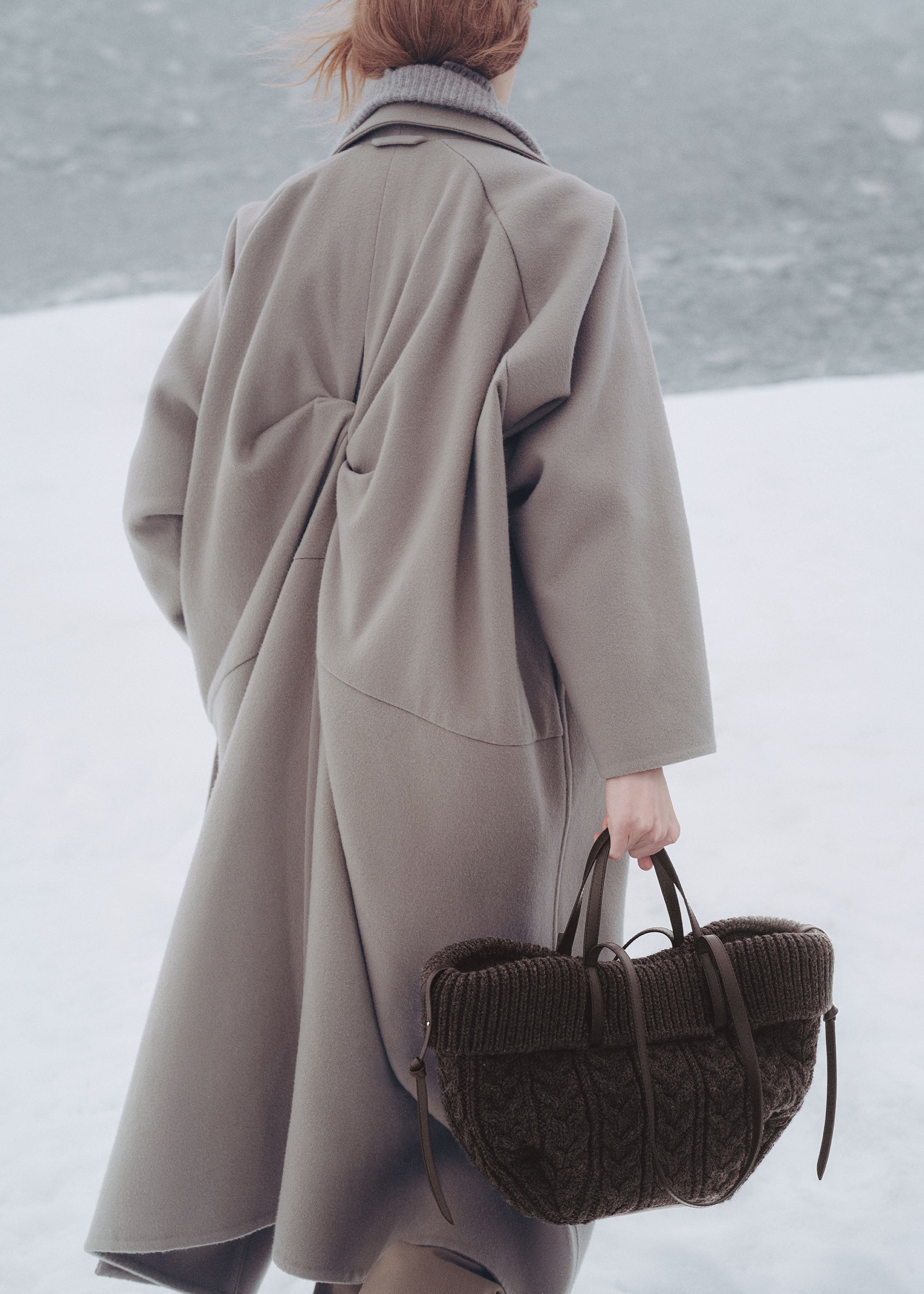 Polene Cyme Mini Edition Merino Bag - Ebony