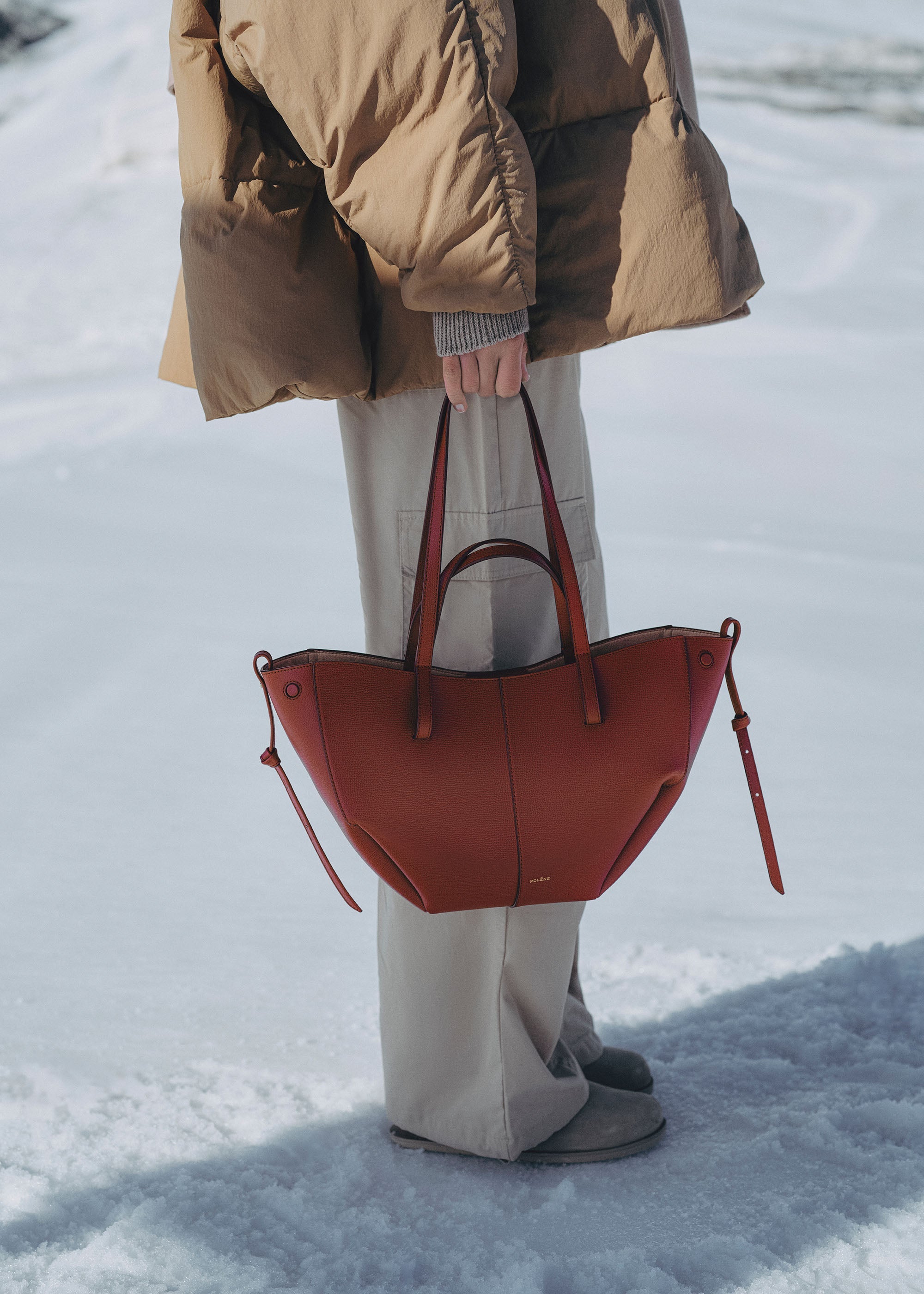 Polene Cyme Mini Edition Textured Bag - Red Clay