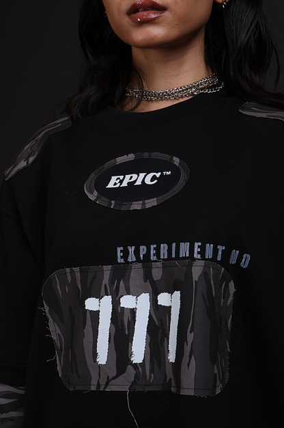 EPIC Oversize Black Full Sleeve T-shirt '777'