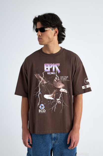 EPIC Oversize Brown T-shirt 'Mile High'