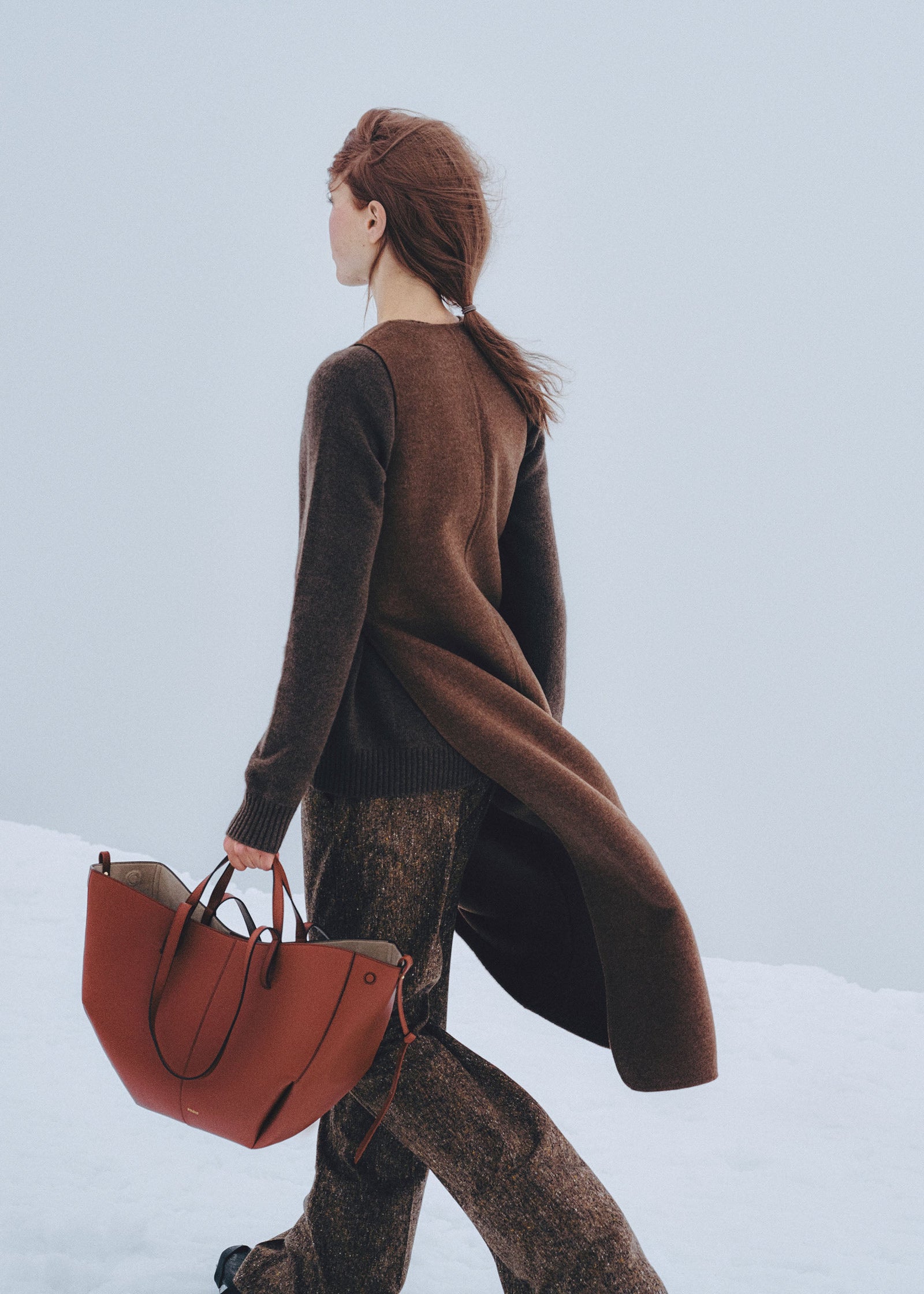 Polene Cyme Edition Textured Bag - Red Clay