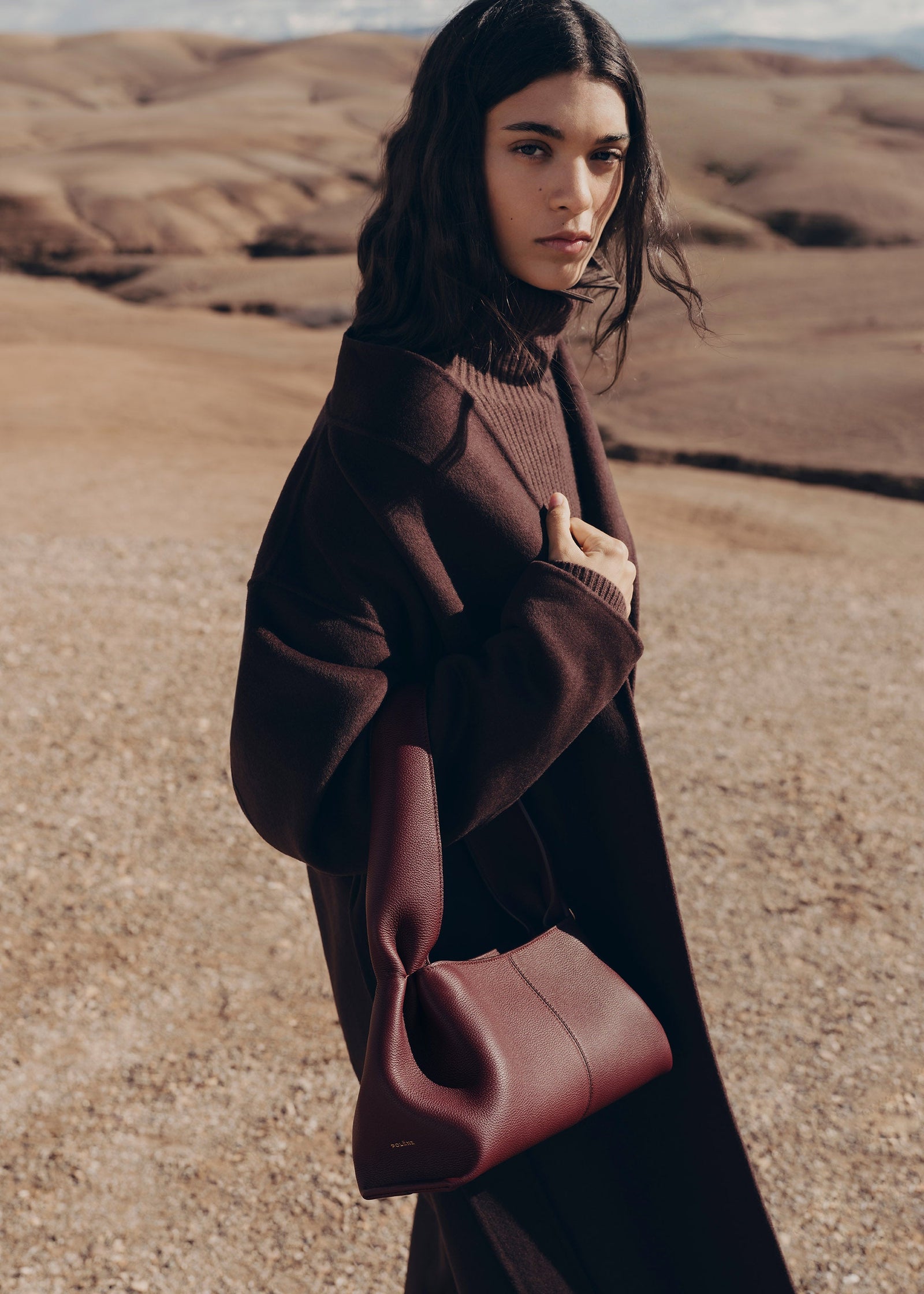 Polene Numero Neuf East West - Black Cherry