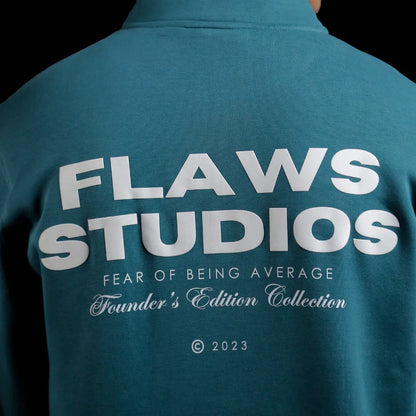 FLAWS STUDIO Zipper Polo-Sea Green