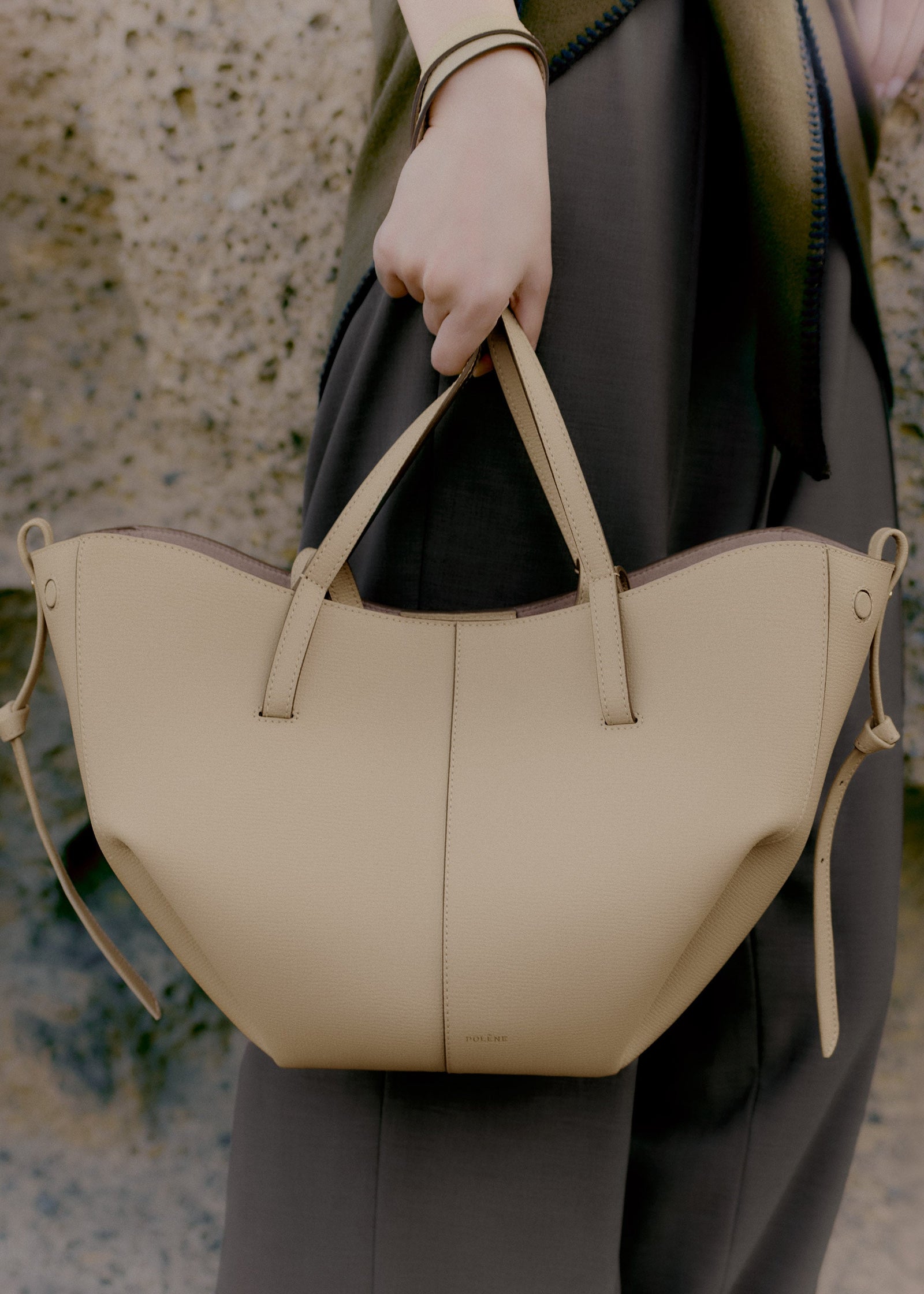 Polene Cyme Mini Edition Textured Bag - Sand