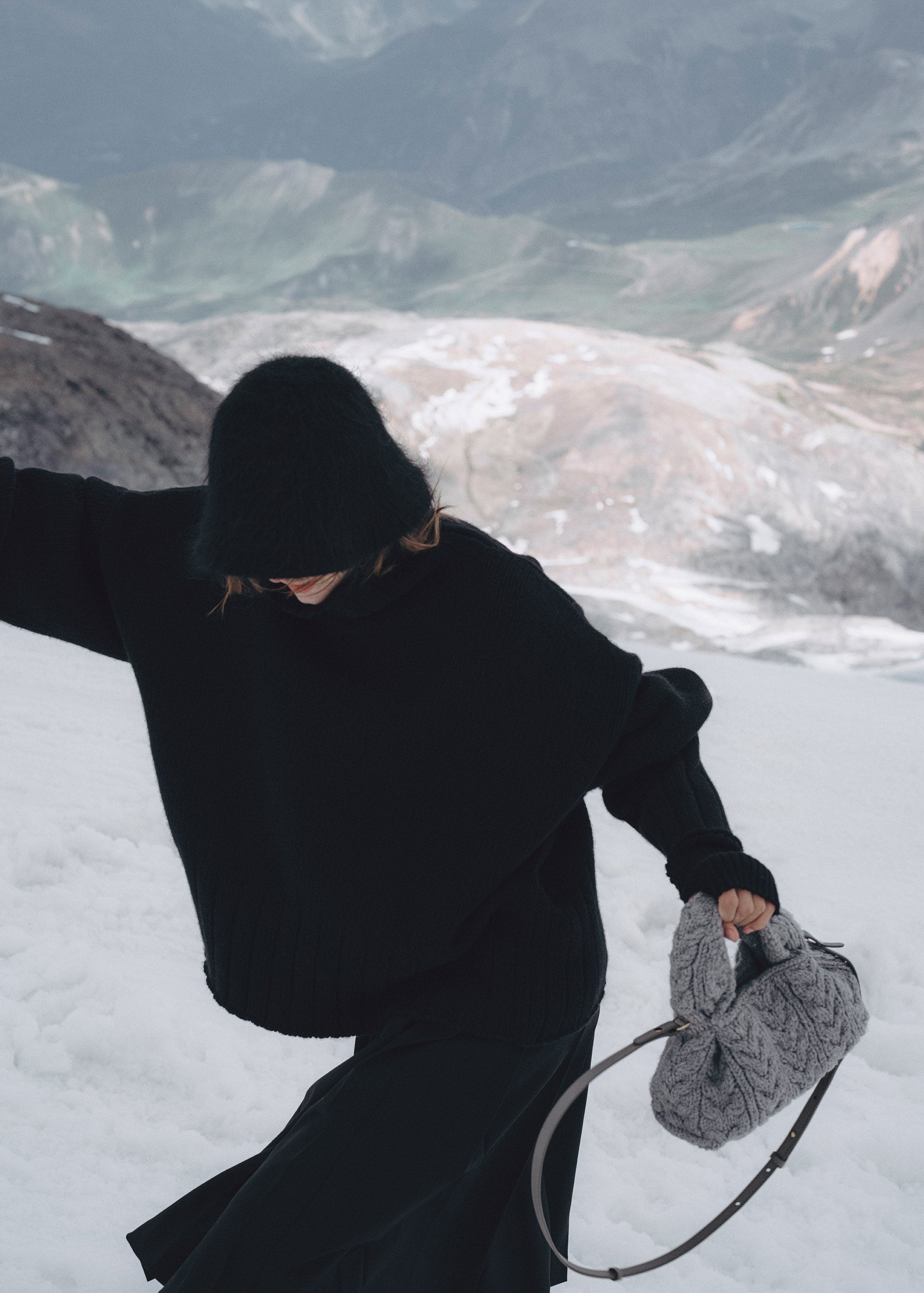 Polene Numero Neuf Mini Merino Bag - Stone