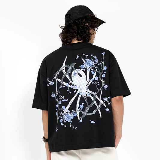 Khaaki Oversized T Shirt - Spider Bloom