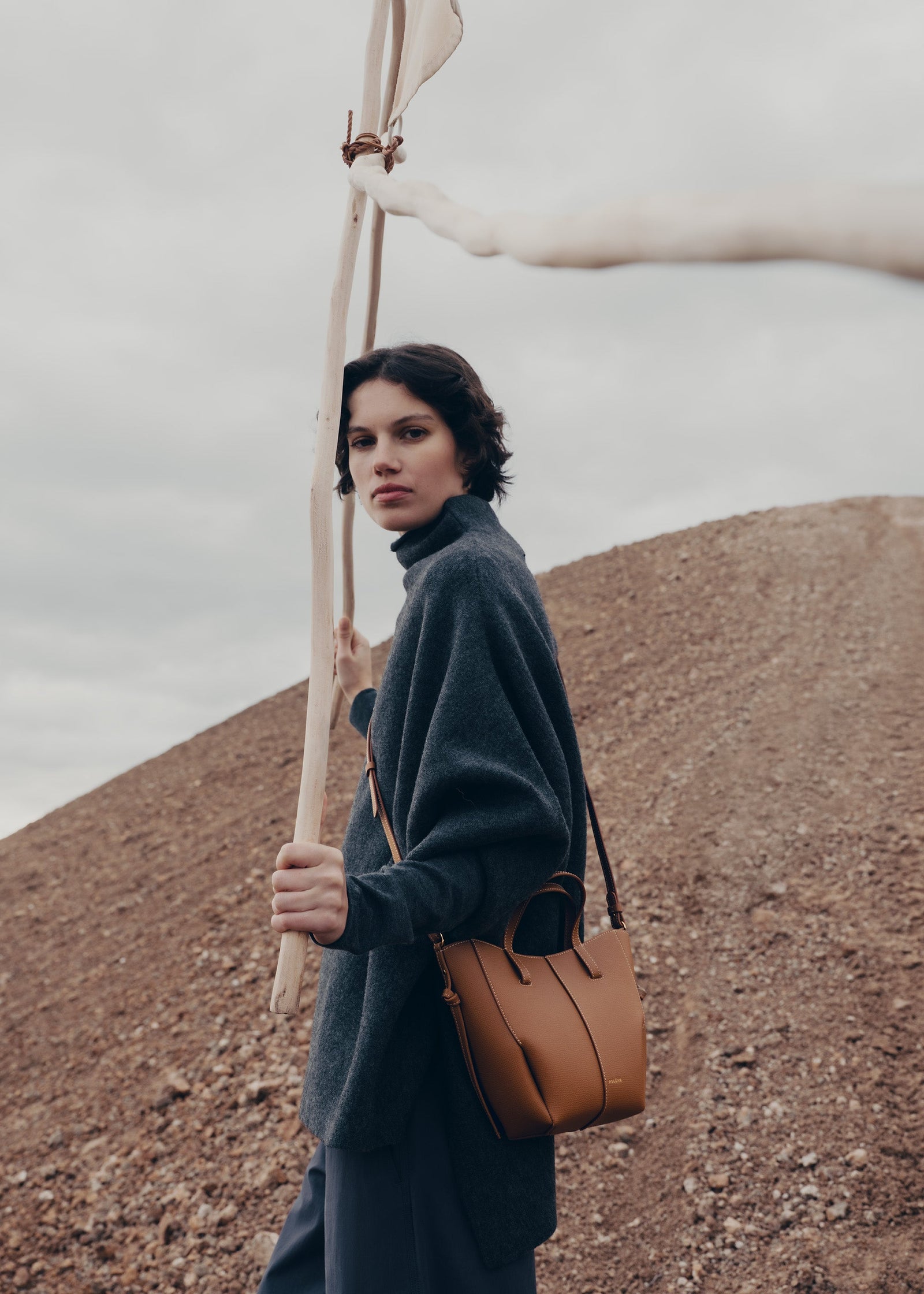 Polene Cyme Tote Nano - Camel