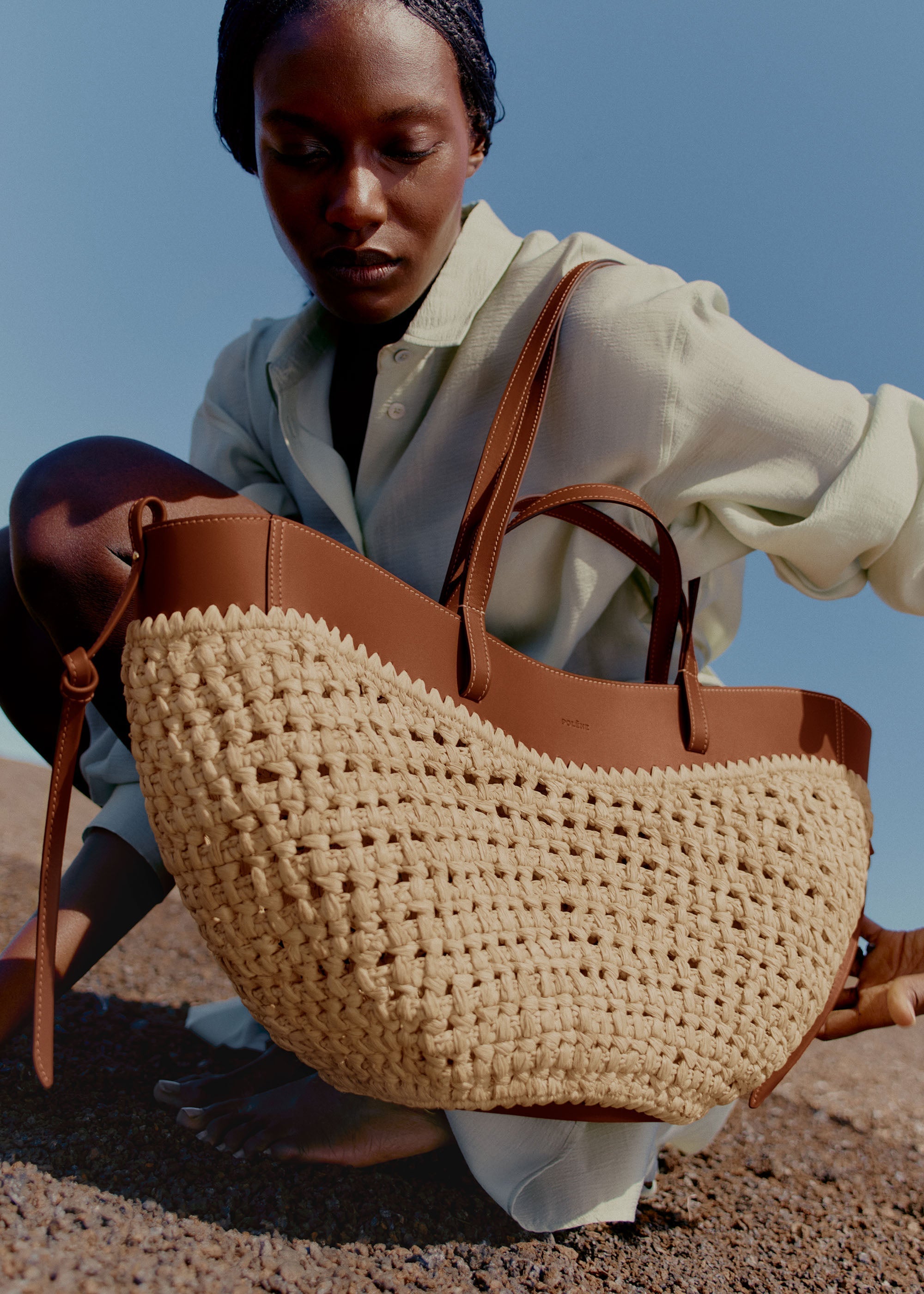 Polene Cyme Edition Raffia Bag