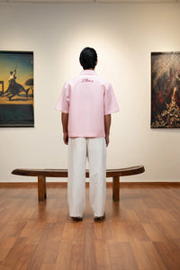 Kathnbenz Oversized Pink Linen Shirt - Lovester
