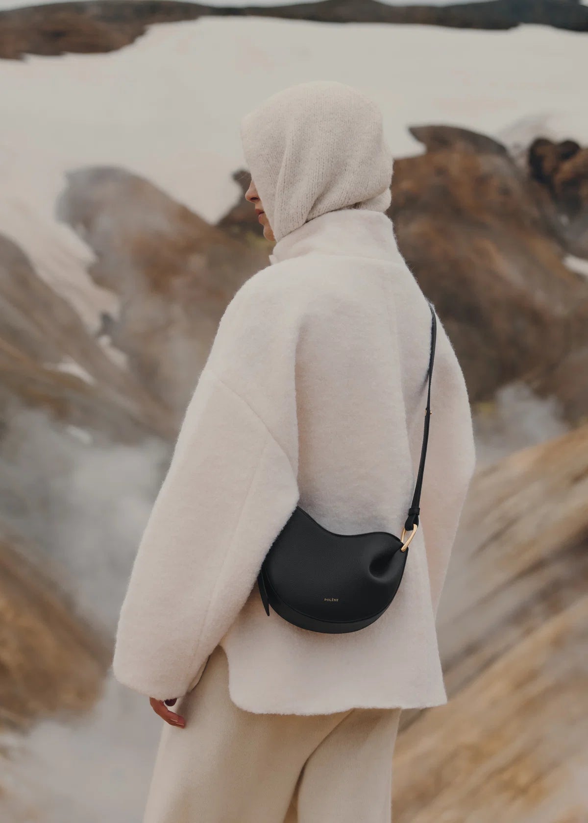 Polene Tonca Edition Textured Bag - Black