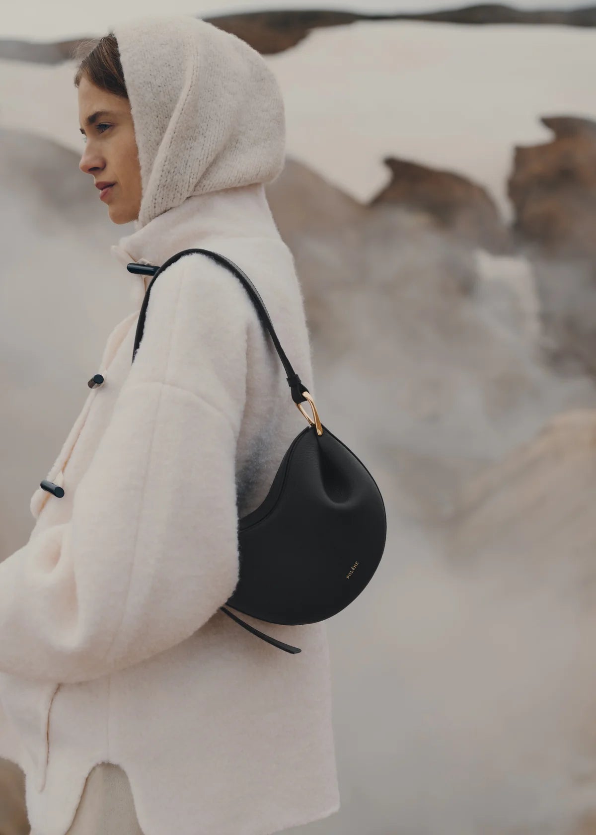 Polene Tonca Edition Textured Bag - Black