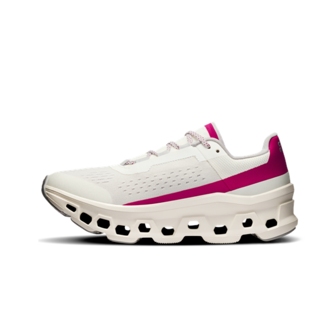 ON Running Cloudmonster Ivory Grenadine