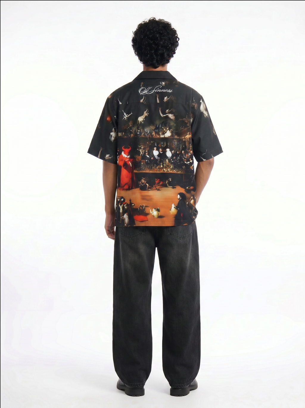 Off Sinners Oversized Black Shirt - Infernal Feast