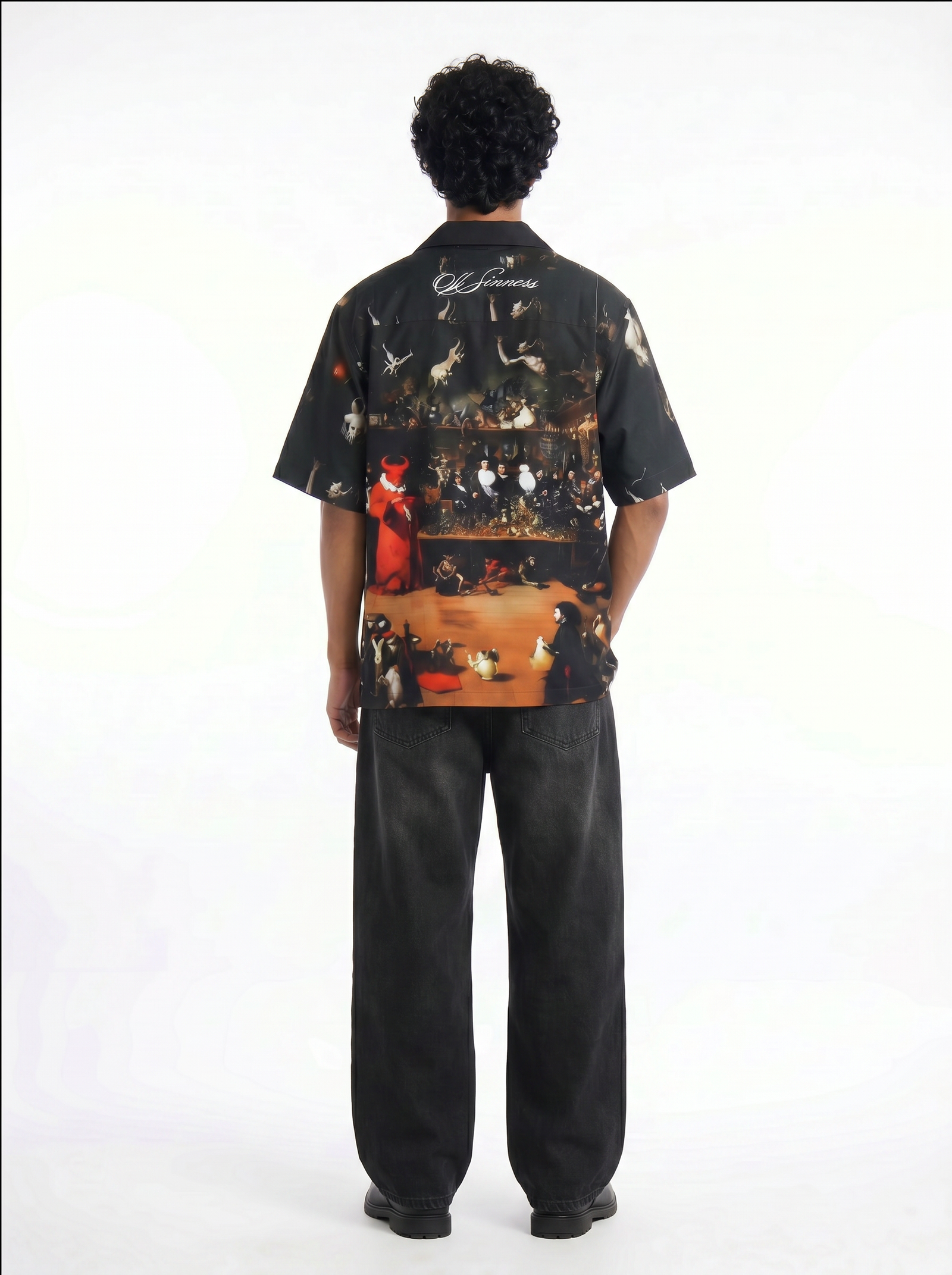 Off Sinners Oversized Black Shirt - Infernal Feast
