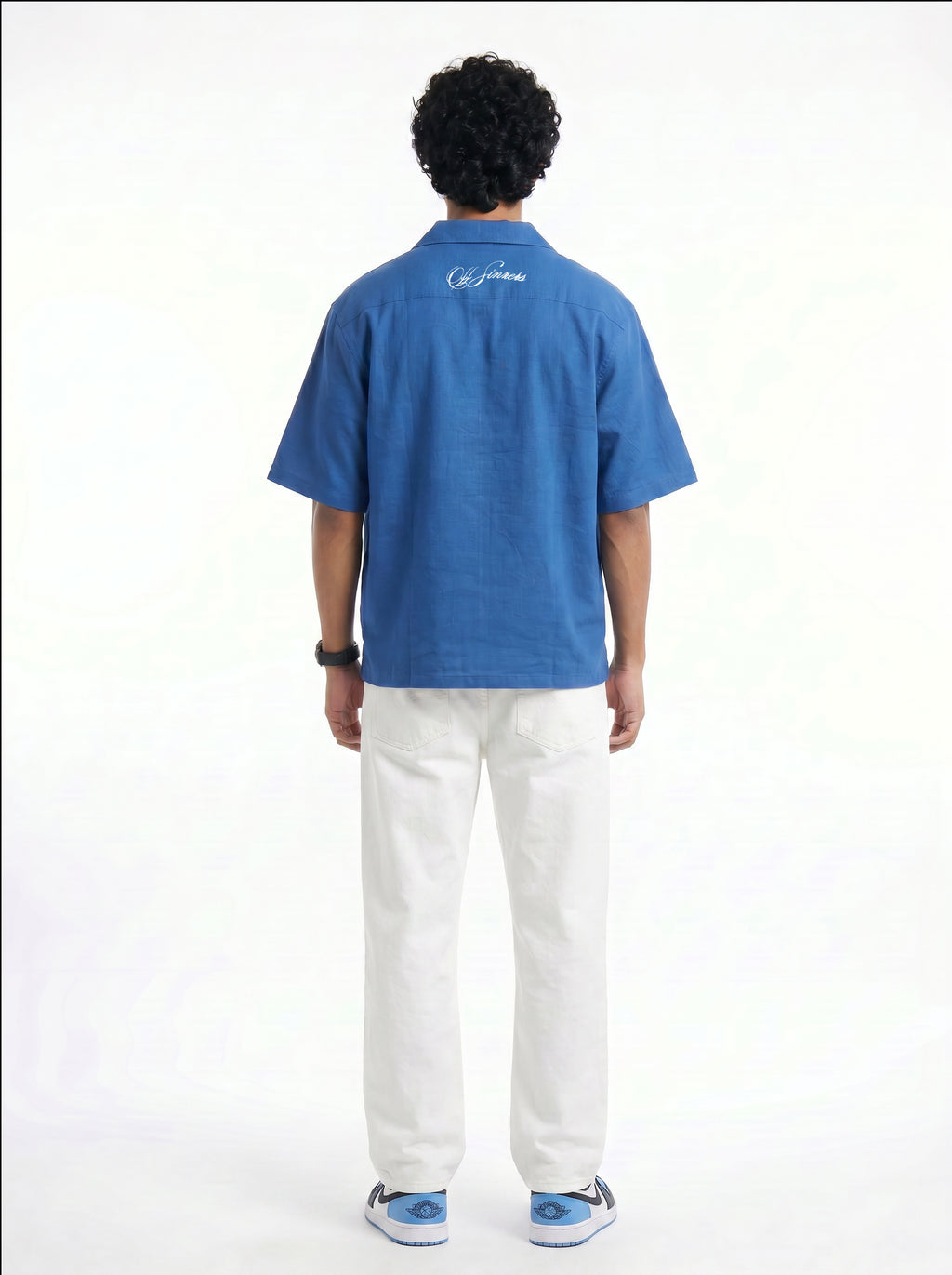 Off Sinners Oversized Blue Shirt - Echoes Of Whimsy