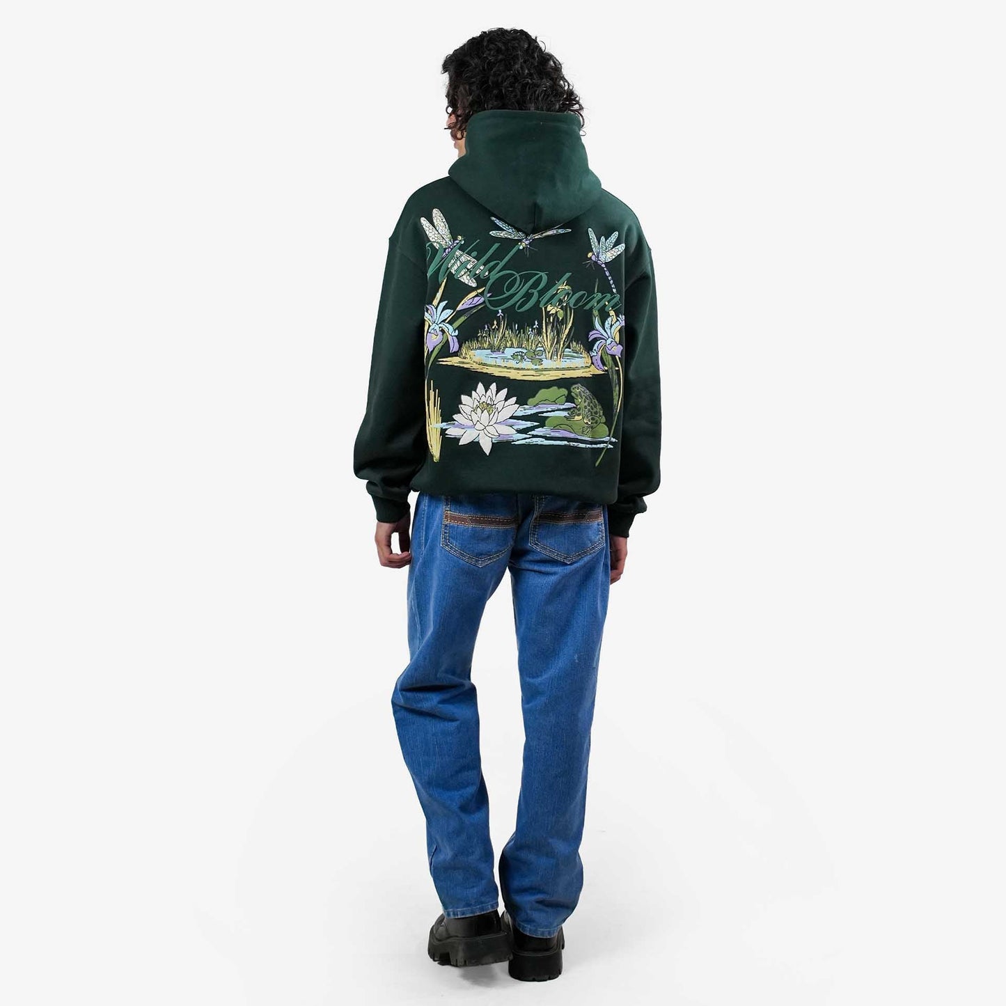 Khaaki Oversized Hoodie Bottle Green - Wild Bloom