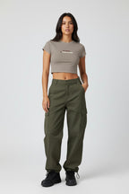 LYVN 'The Gaslighter' Crop Top - Light Brown