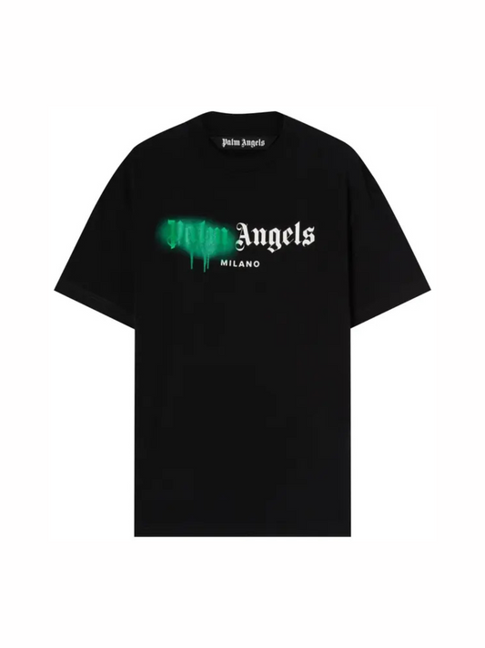 Palm Angels Milano Sprayed T-Shirt 'Black/Green'