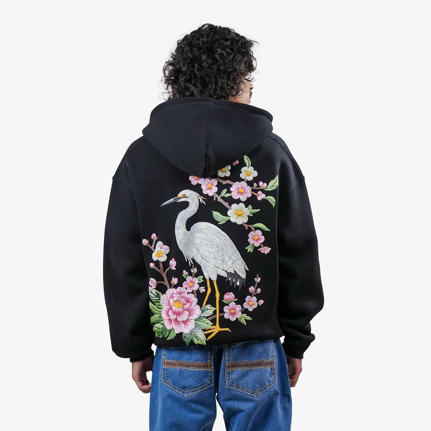 Khaaki Oversized Zipper Hoodie Black - Bloomed