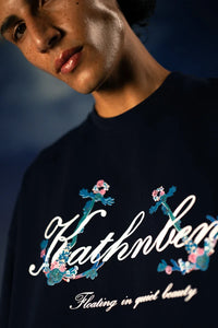 Kathnbenz Oversized Navy Blue T-Shirt - The Oath's Waves
