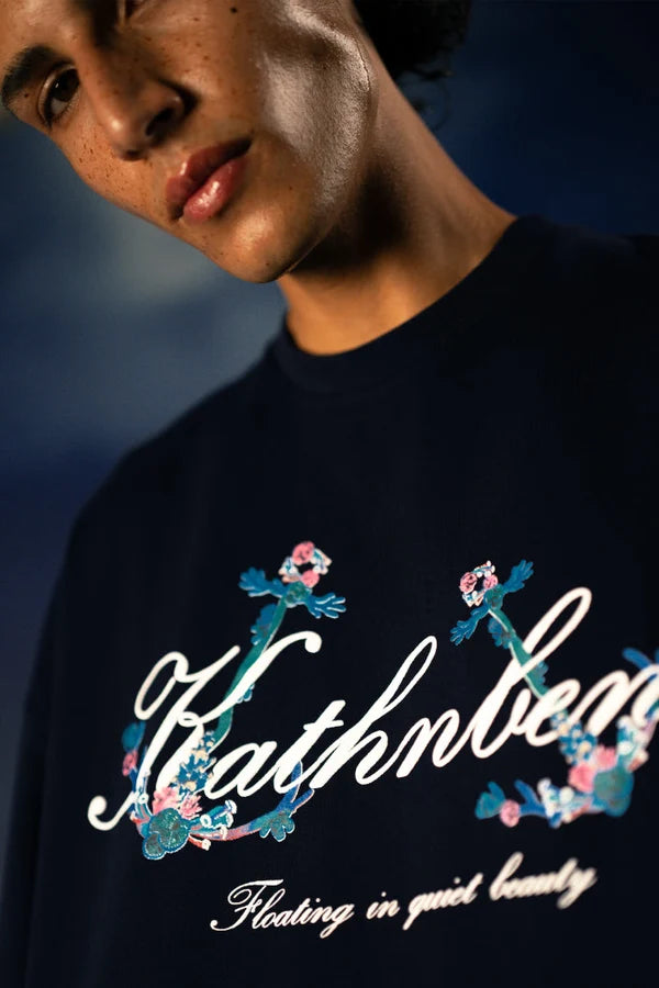 Kathnbenz Oversized Navy Blue T-Shirt - The Oath's Waves