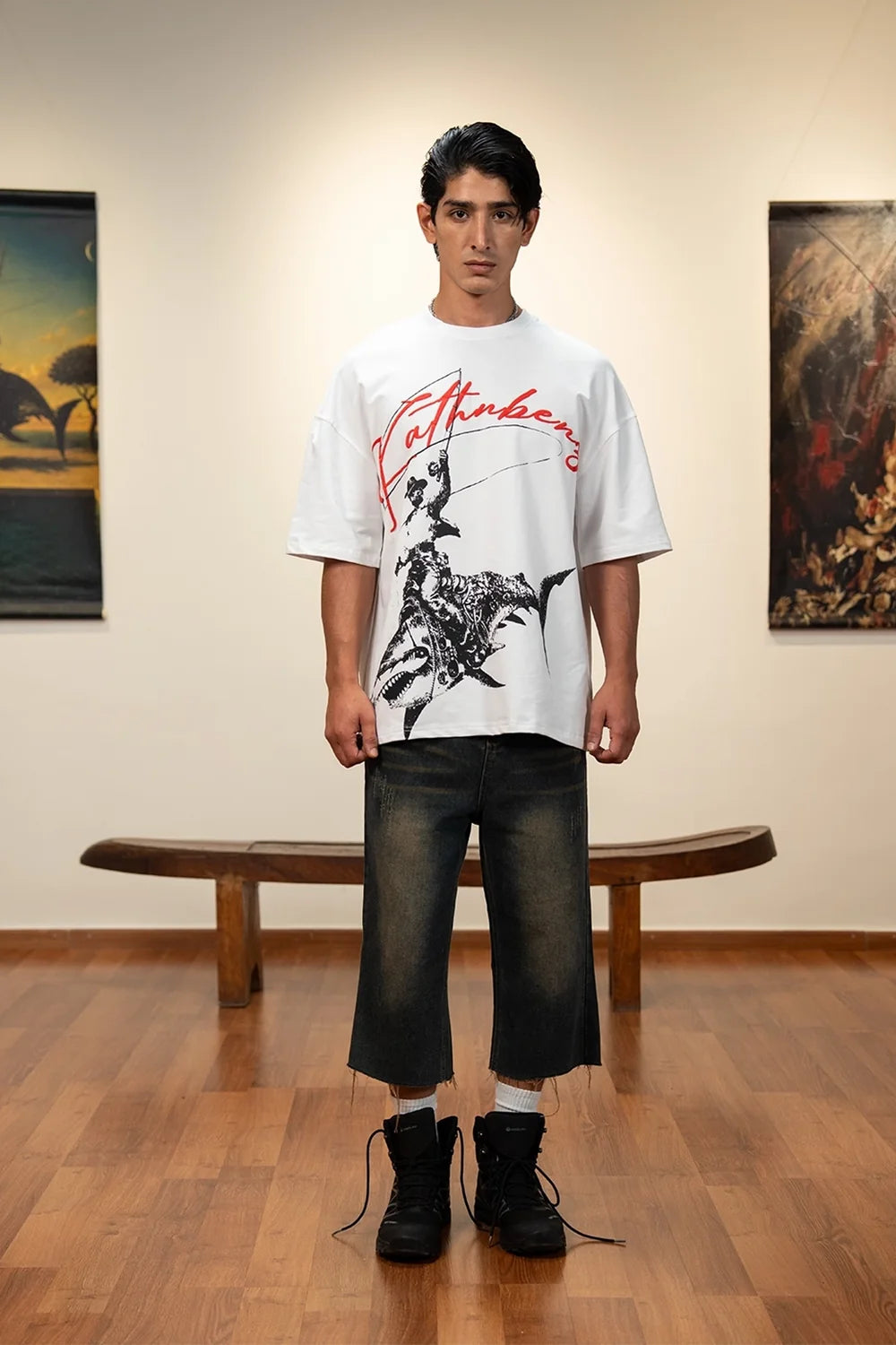 Kathnbenz Oversized White T-Shirt - Abyss Hunter