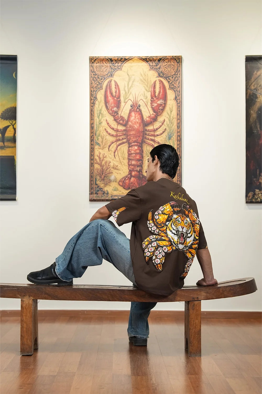 Kathnbenz Oversized Brown T-Shirt - Tiger Claw