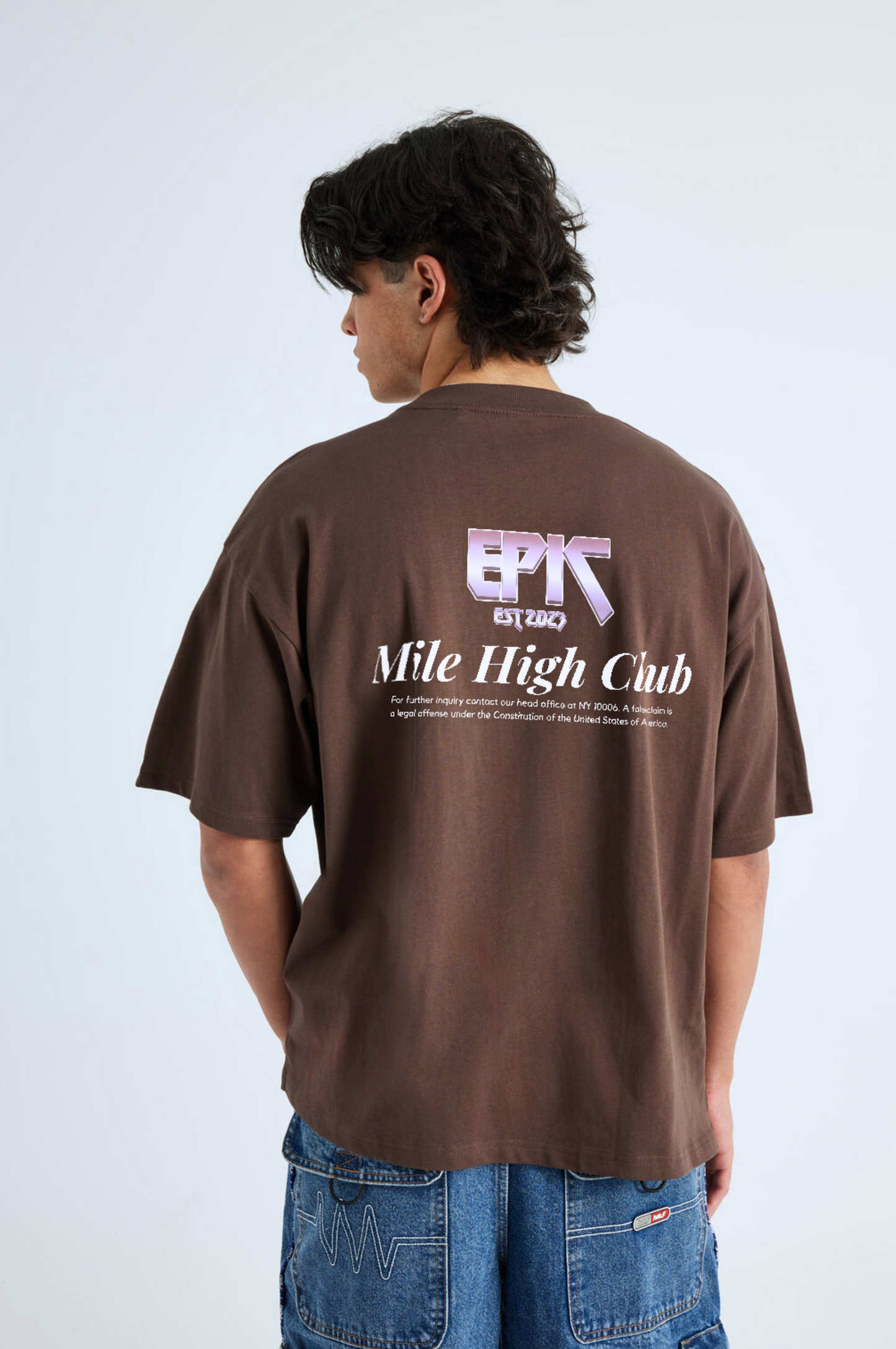 EPIC Oversize Brown T-shirt 'Mile High'