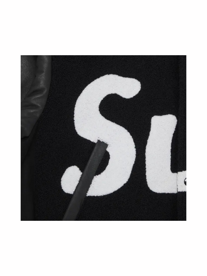 Supreme Big Logo Chenille Varsity Jacket 'Black'