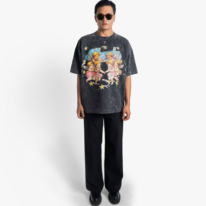 Khaaki Oversized Black Washed - Angels