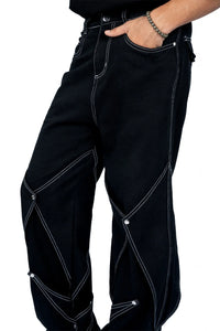 Kathnbenz Black Baggy Denim Pants - The Block Rockin