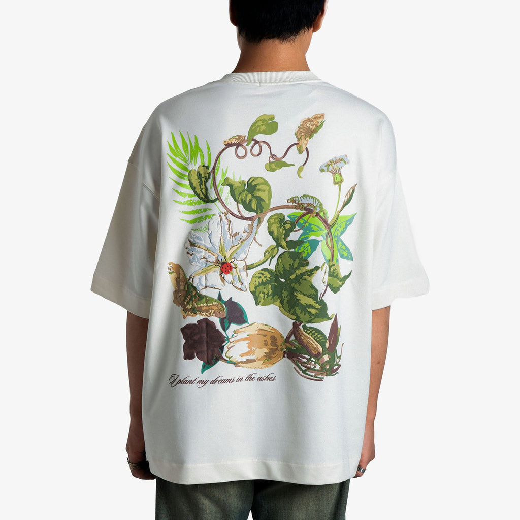 Khaaki Oversized T Shirt - Bloom in Silence