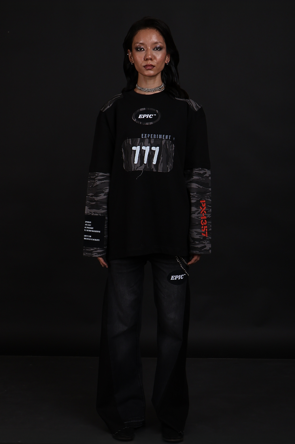 EPIC Oversize Black Full Sleeve T-shirt '777'