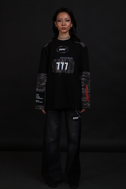 EPIC Oversize Black Full Sleeve T-shirt '777'