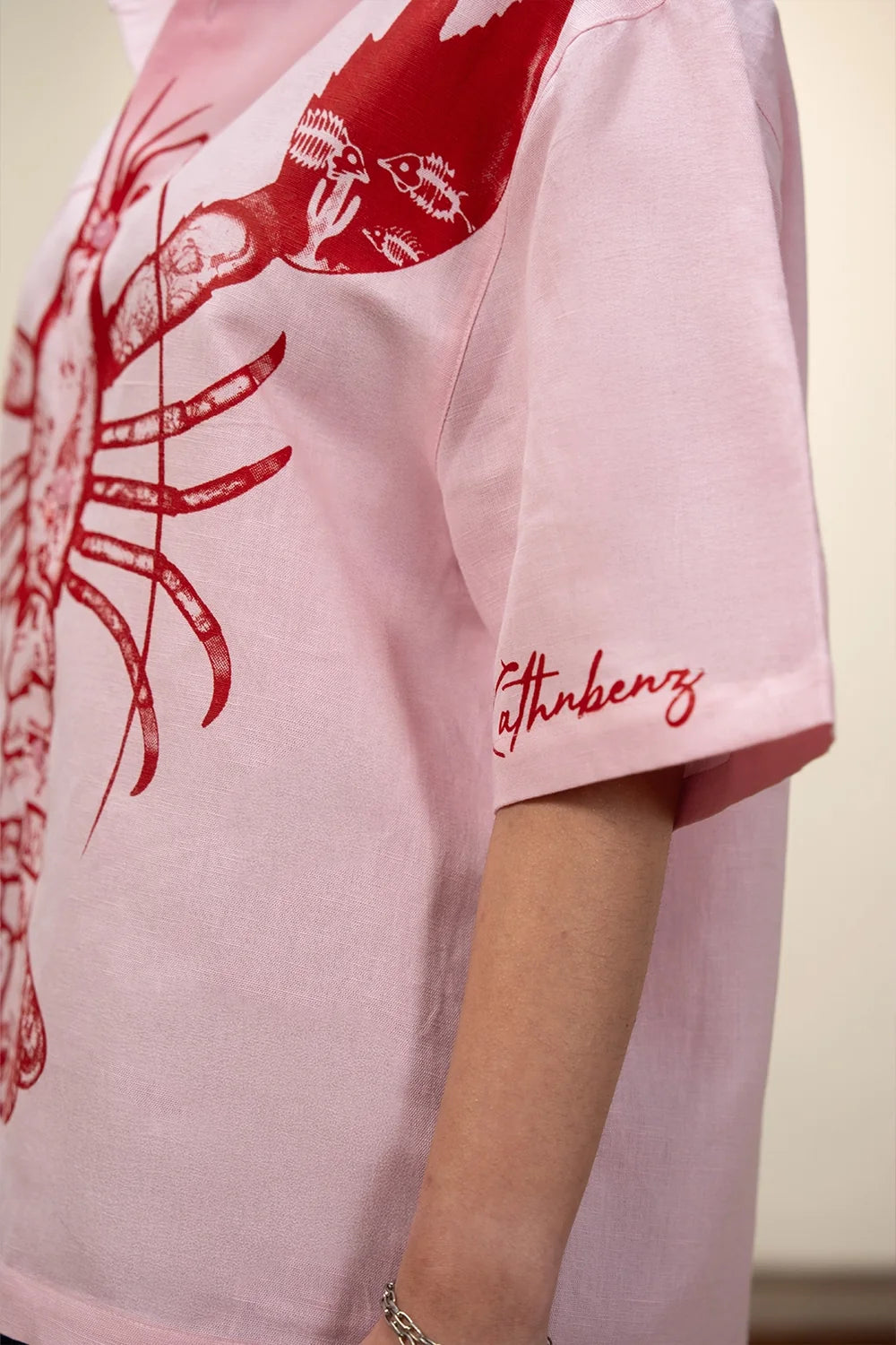 Kathnbenz Oversized Pink Linen Shirt - Lovester